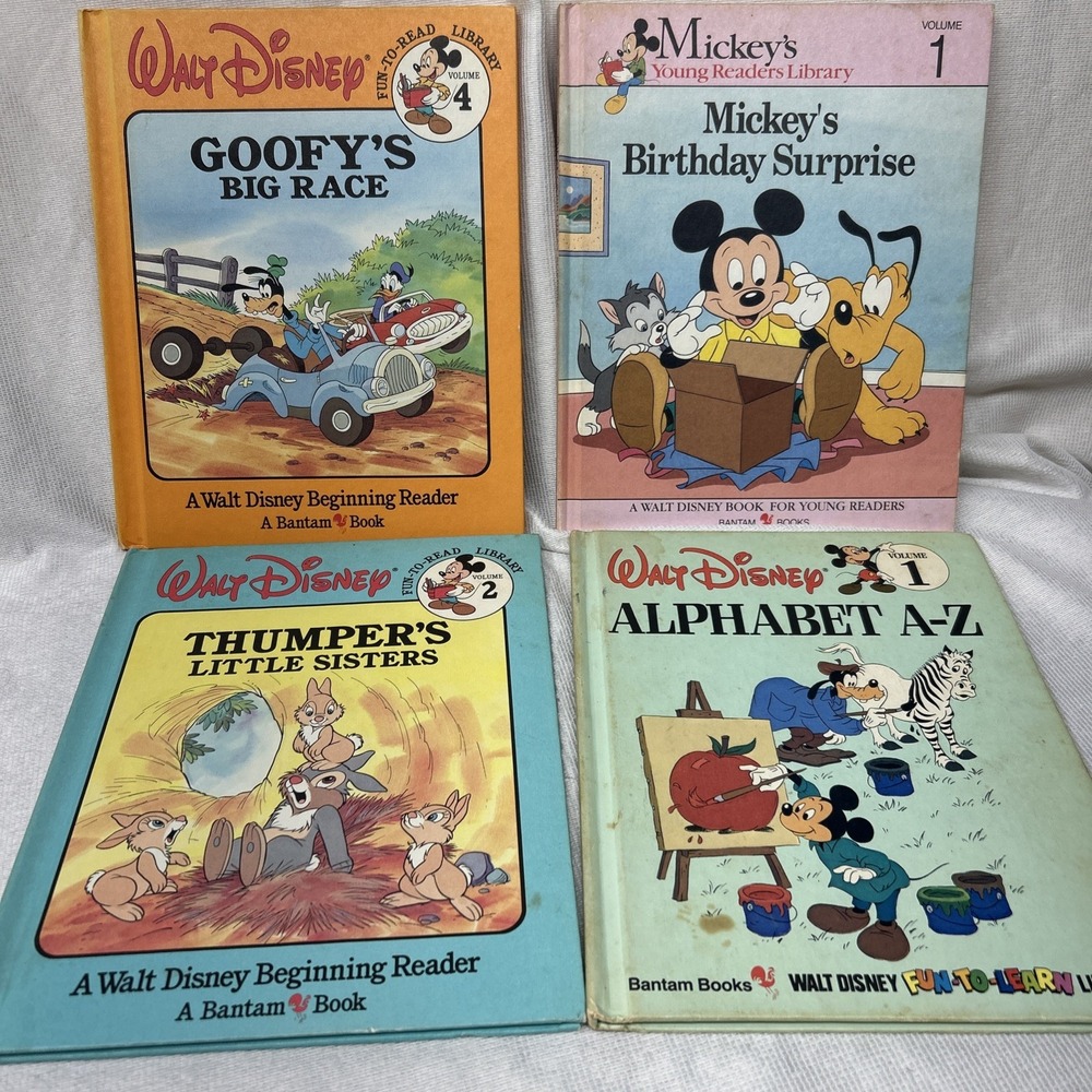 4 Walt Disney Bantam Books Fun To Read Library Volume 2 & 4 Plus 2 Others.